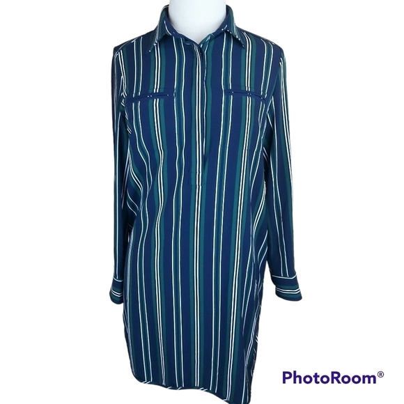 CAROLINA BELLE Montréal Striped Stretch Dress Size Medium - Picture 1 of 11